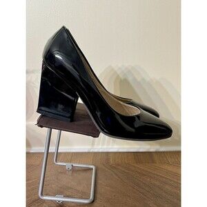 60s’ Style Pinup Rockabilly Black Patent Pump Women 7.5 Block Heel Red Bottoms